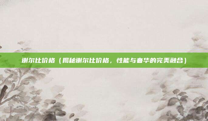 谢尔比价格（揭秘谢尔比价格，性能与奢华的完美融合）