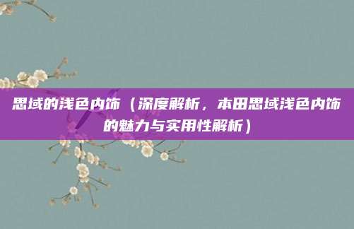 思域的浅色内饰（深度解析，本田思域浅色内饰的魅力与实用性解析）
