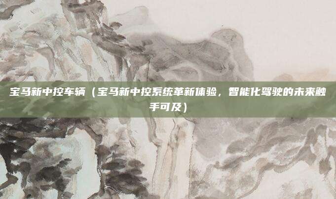 宝马新中控车辆(宝马新中控系统革新体验,智能化驾驶的未来触手可及)