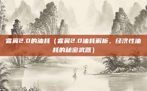 睿翼2.0的油耗(睿翼2.0油耗解析,经济性油耗的秘密武器)