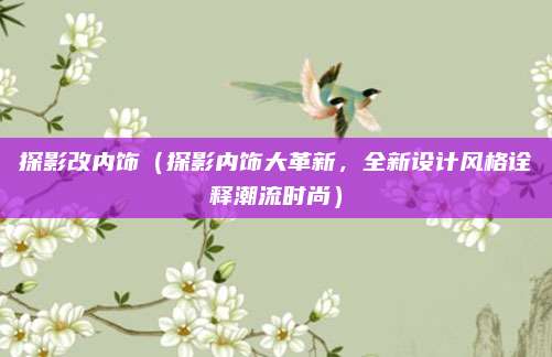 探影改内饰（探影内饰大革新，全新设计风格诠释潮流时尚）