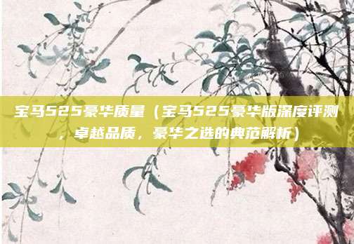 宝马525豪华质量(宝马525豪华版深度评测,卓越品质,豪华之选的典范解析)