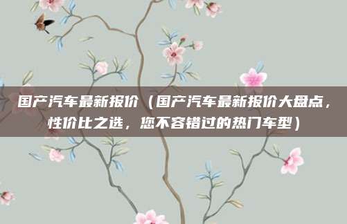 国产汽车最新报价(国产汽车最新报价大盘点,性价比之选,您不容错过的热门车型)