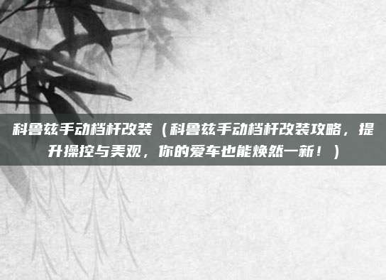 科鲁兹手动档杆改装(科鲁兹手动档杆改装攻略,提升操控与美观,你的爱车也能焕然一新!)