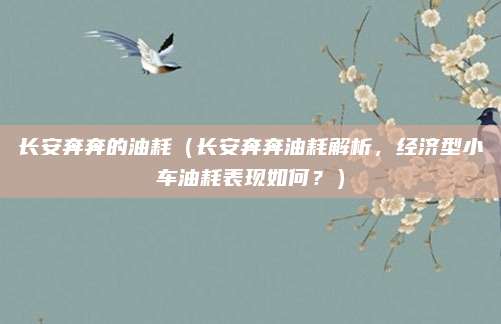 长安奔奔的油耗(长安奔奔油耗解析,经济型小车油耗表现如何?)