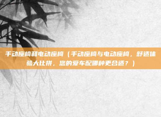手动座椅和电动座椅(手动座椅与电动座椅,舒适体验大比拼,您的爱车配哪种更合适?)