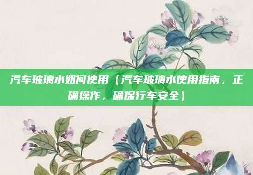 汽车玻璃水如何使用(汽车玻璃水使用指南,正确操作,确保行车安全)