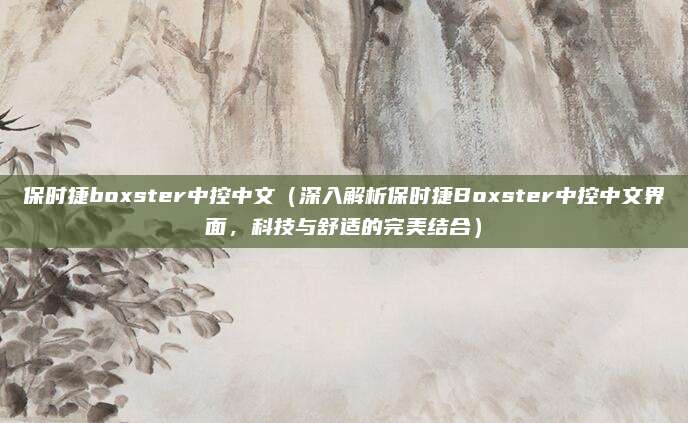 保时捷boxster中控中文(深入解析保时捷Boxster中控中文界面,科技与舒适的完美结合)