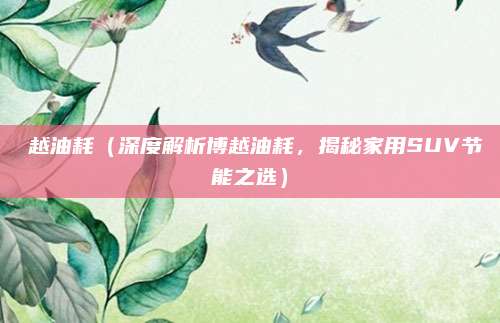 愽越油耗(深度解析博越油耗,揭秘家用SUV节能之选)