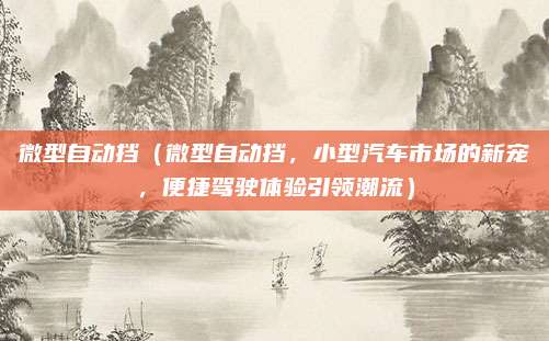 微型自动挡(微型自动挡,小型汽车市场的新宠,便捷驾驶体验引领潮流)