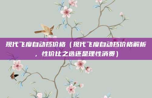 现代飞度自动挡价格(现代飞度自动挡价格解析,性价比之选还是理性消费)