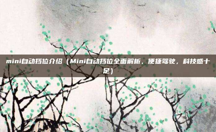 mini自动挡位介绍(Mini自动挡位全面解析,便捷驾驶,科技感十足)