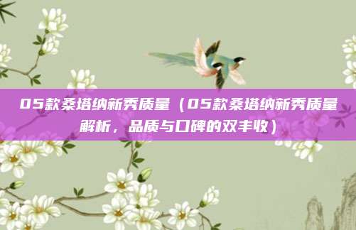 05款桑塔纳新秀质量(05款桑塔纳新秀质量解析,品质与口碑的双丰收)