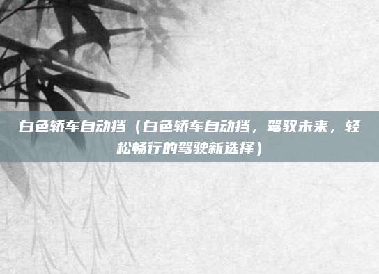 白色轿车自动挡（白色轿车自动挡，驾驭未来，轻松畅行的驾驶新选择）