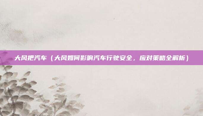 大风把汽车（大风如何影响汽车行驶安全，应对策略全解析）