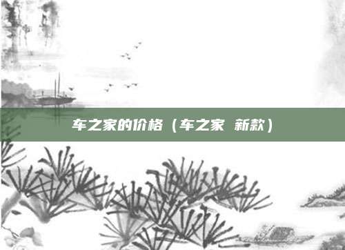 车之家的价格(车之家 新款)