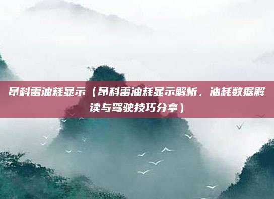 昂科雷油耗显示(昂科雷油耗显示解析,油耗数据解读与驾驶技巧分享)