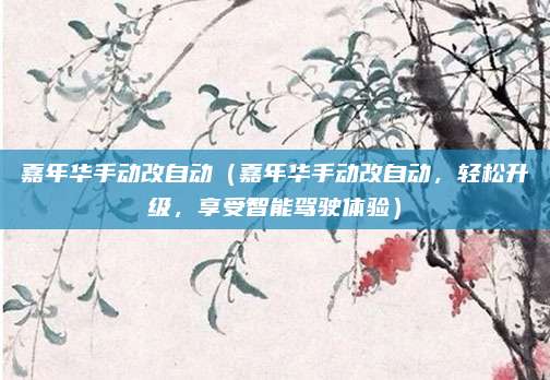 嘉年华手动改自动（嘉年华手动改自动，轻松升级，享受智能驾驶体验）