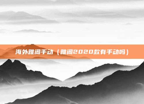 海外雅阁手动(雅阁2020款有手动吗)