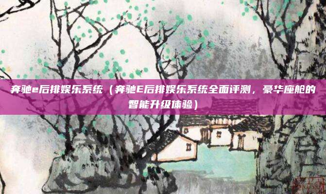 奔驰e后排娱乐系统(奔驰E后排娱乐系统全面评测,豪华座舱的智能升级体验)