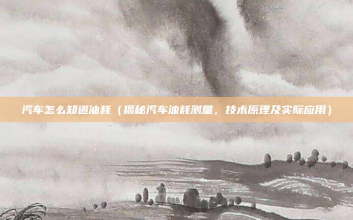 汽车怎么知道油耗(揭秘汽车油耗测量,技术原理及实际应用)