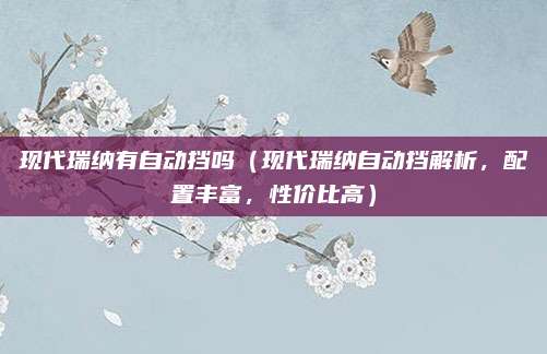 现代瑞纳有自动挡吗(现代瑞纳自动挡解析,配置丰富,性价比高)