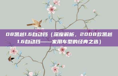08凯越1.6自动挡(深度解析,2008款凯越1.6自动挡——家用车型的经典之选)