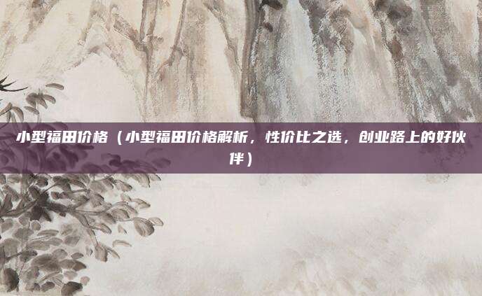 小型福田价格(小型福田价格解析,性价比之选,创业路上的好伙伴)