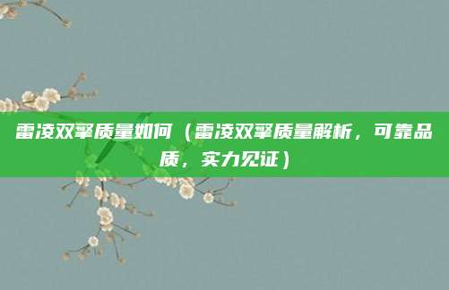 雷凌双擎质量如何(雷凌双擎质量解析,可靠品质,实力见证)