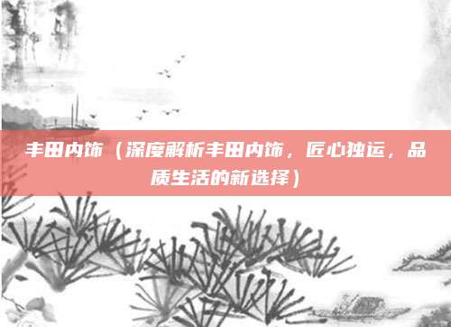 丰田内饰(深度解析丰田内饰,匠心独运,品质生活的新选择)