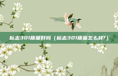 标志301质量好吗(标志301质量怎么样?)