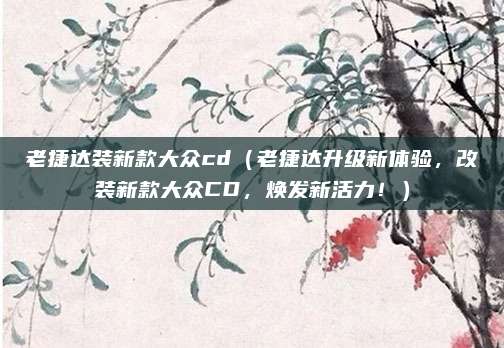老捷达装新款大众cd(老捷达升级新体验,改装新款大众CD,焕发新活力!)