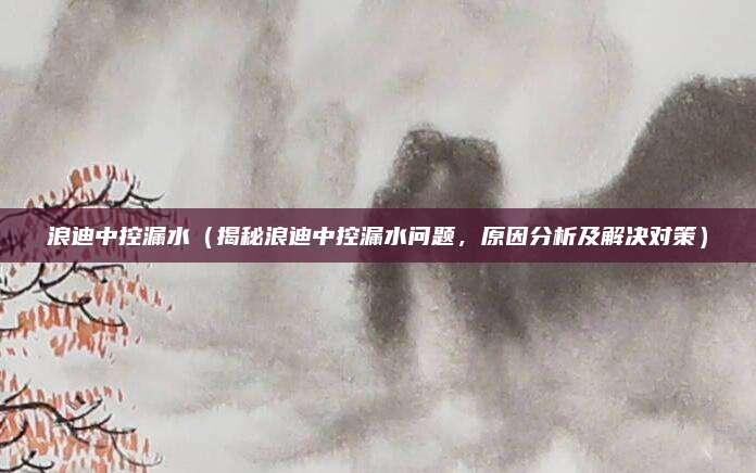 浪迪中控漏水(揭秘浪迪中控漏水问题,原因分析及解决对策)