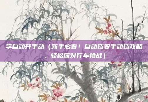 学自动开手动（新手必看！自动挡变手动挡攻略，轻松应对行车挑战）