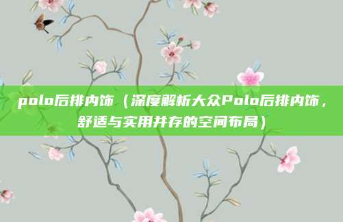 polo后排内饰(深度解析大众Polo后排内饰,舒适与实用并存的空间布局)