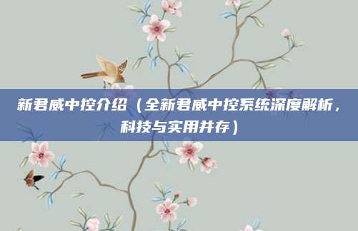 新君威中控介绍(全新君威中控系统深度解析,科技与实用并存)