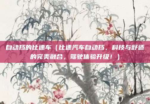 自动挡的比速车(比速汽车自动挡,科技与舒适的完美融合,驾驶体验升级!)
