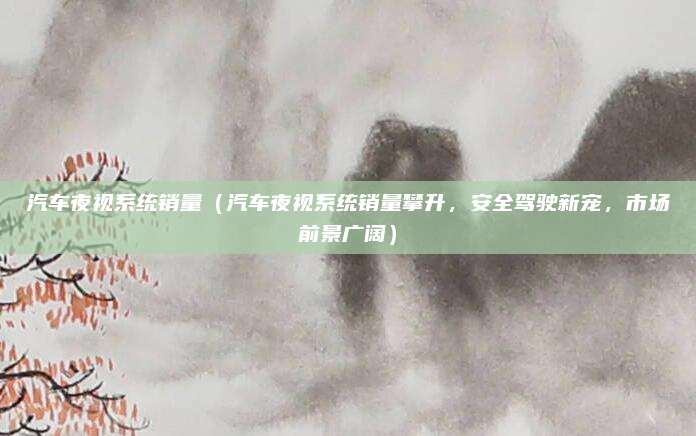 汽车夜视系统销量(汽车夜视系统销量攀升,安全驾驶新宠,市场前景广阔)
