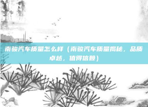 南骏汽车质量怎么样（南骏汽车质量揭秘，品质卓越，值得信赖）