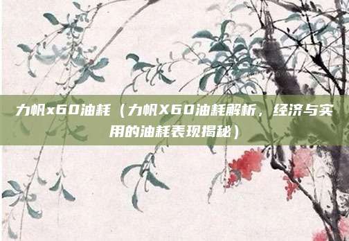 力帆x60油耗(力帆X60油耗解析,经济与实用的油耗表现揭秘)