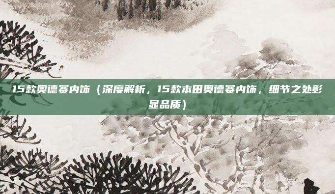 15款奥德赛内饰（深度解析，15款本田奥德赛内饰，细节之处彰显品质）
