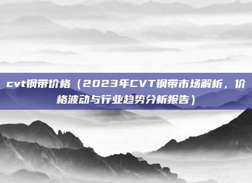 cvt钢带价格(2023年CVT钢带市场解析,价格波动与行业趋势分析报告)