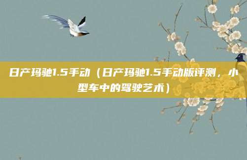 日产玛驰1.5手动(日产玛驰1.5手动版评测,小型车中的驾驶艺术)