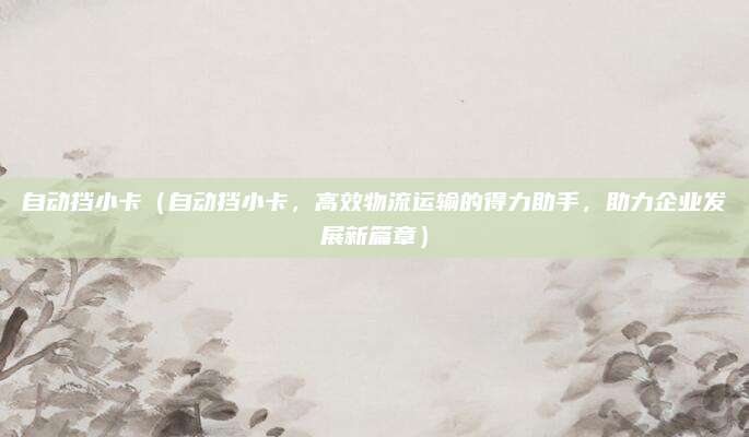 自动挡小卡(自动挡小卡,高效物流运输的得力助手,助力企业发展新篇章)