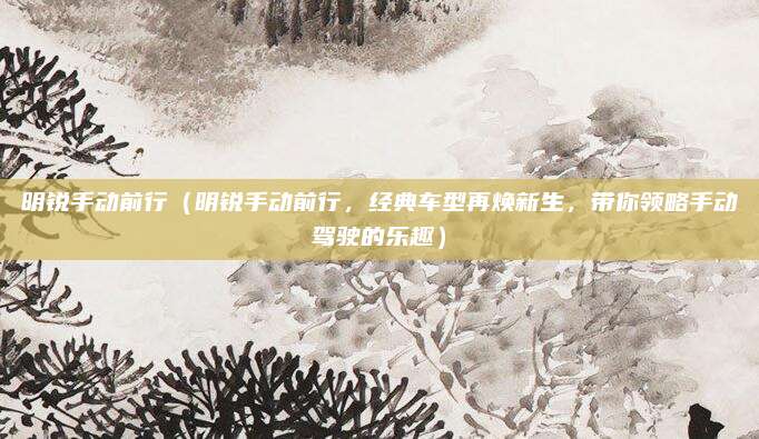 明锐手动前行(明锐手动前行,经典车型再焕新生,带你领略手动驾驶的乐趣)