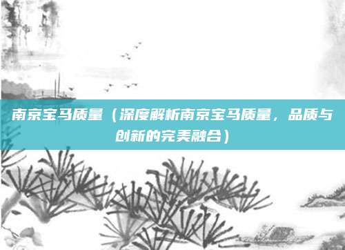 南京宝马质量（深度解析南京宝马质量，品质与创新的完美融合）