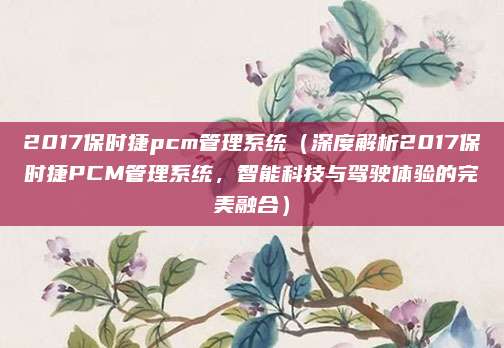 2017保时捷pcm管理系统(深度解析2017保时捷PCM管理系统,智能科技与驾驶体验的完美融合)