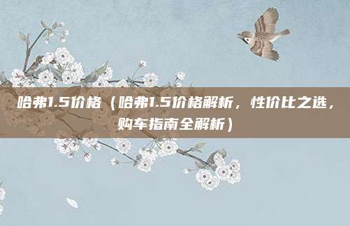 哈弗1.5价格(哈弗1.5价格解析,性价比之选,购车指南全解析)