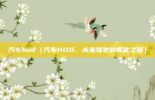 汽车hud（汽车HUD，未来驾驶的智能之眼）