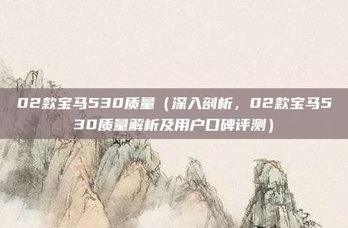 02款宝马530质量（深入剖析，02款宝马530质量解析及用户口碑评测）